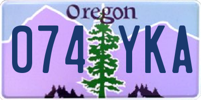 OR license plate 074YKA