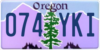 OR license plate 074YKI
