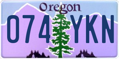 OR license plate 074YKN