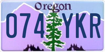 OR license plate 074YKR