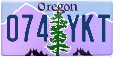 OR license plate 074YKT