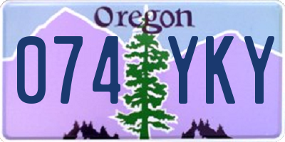 OR license plate 074YKY