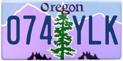 OR license plate 074YLK