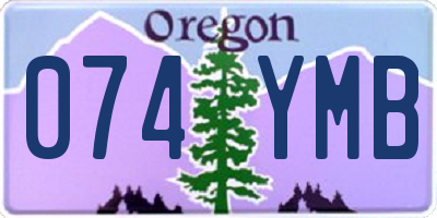 OR license plate 074YMB
