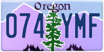 OR license plate 074YMF
