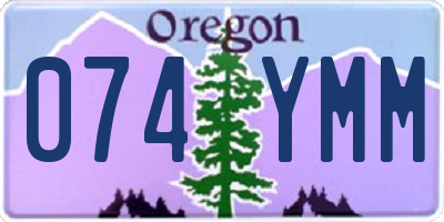 OR license plate 074YMM