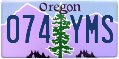 OR license plate 074YMS