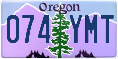 OR license plate 074YMT