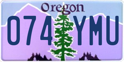 OR license plate 074YMU