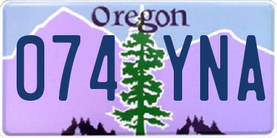 OR license plate 074YNA