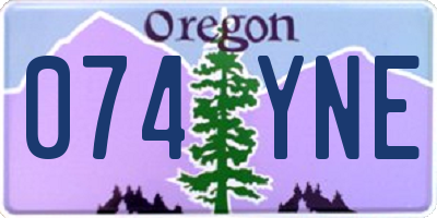 OR license plate 074YNE