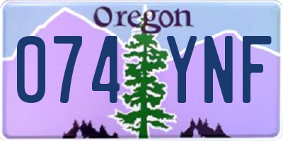 OR license plate 074YNF