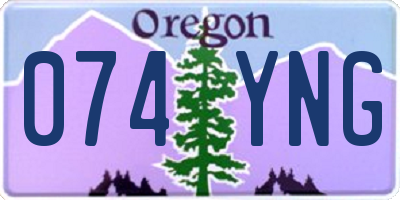 OR license plate 074YNG