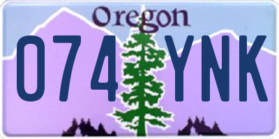 OR license plate 074YNK