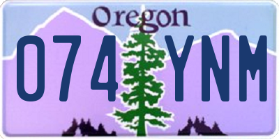 OR license plate 074YNM