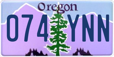 OR license plate 074YNN