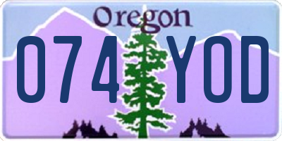 OR license plate 074YOD