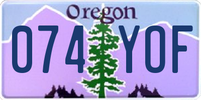 OR license plate 074YOF