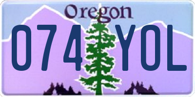 OR license plate 074YOL