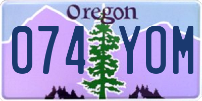 OR license plate 074YOM