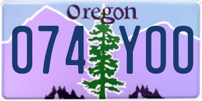 OR license plate 074YOO