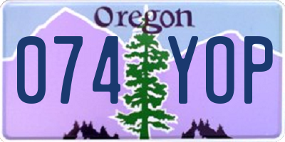 OR license plate 074YOP