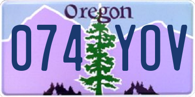 OR license plate 074YOV