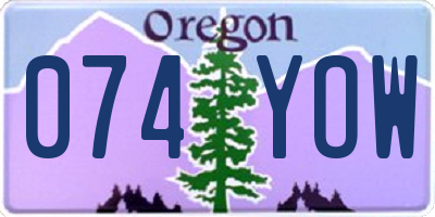 OR license plate 074YOW