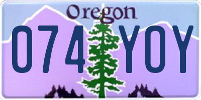 OR license plate 074YOY