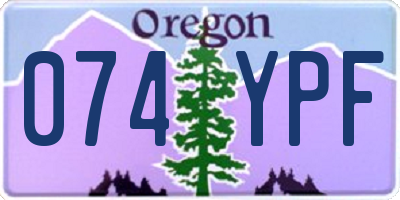 OR license plate 074YPF