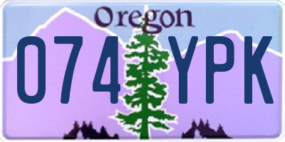 OR license plate 074YPK