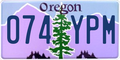 OR license plate 074YPM