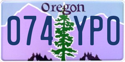 OR license plate 074YPO