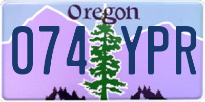 OR license plate 074YPR