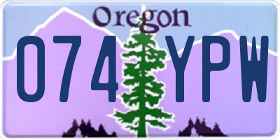 OR license plate 074YPW