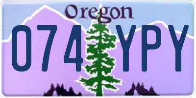 OR license plate 074YPY