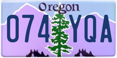 OR license plate 074YQA