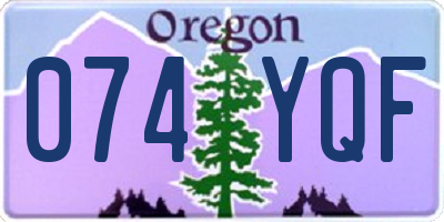 OR license plate 074YQF