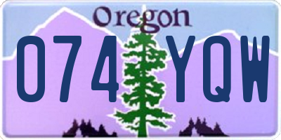 OR license plate 074YQW