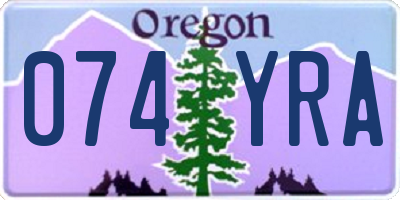 OR license plate 074YRA