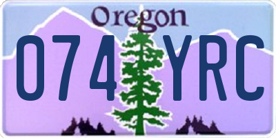 OR license plate 074YRC