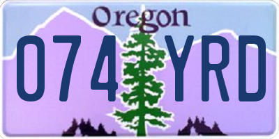 OR license plate 074YRD
