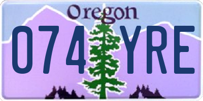 OR license plate 074YRE