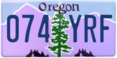OR license plate 074YRF