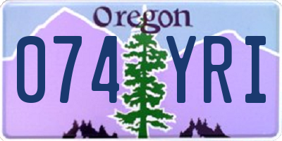 OR license plate 074YRI