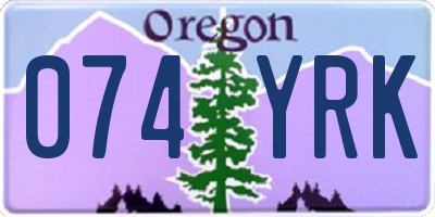 OR license plate 074YRK