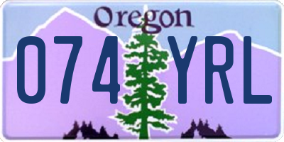OR license plate 074YRL