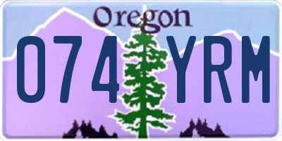 OR license plate 074YRM