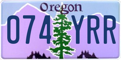 OR license plate 074YRR