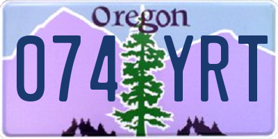 OR license plate 074YRT